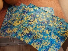 3 x Schönes HAND MARMORPAPIER